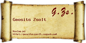 Geosits Zsolt névjegykártya